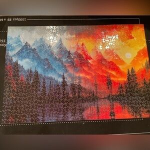 Vibrant Mountain Landscape Wood Puzzle 1000 pieces Item #PUZ